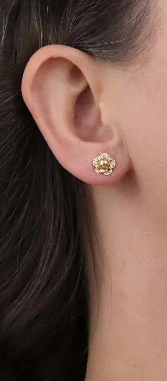 14k Yellow Gold Flower Earring Jackets Only 3/8